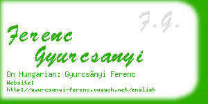 ferenc gyurcsanyi business card