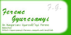 ferenc gyurcsanyi business card